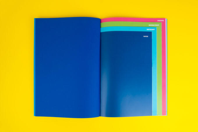 Broschüre mit unterschiedlichen Seiten