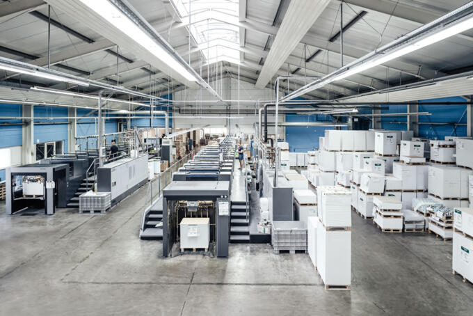 Druckerei von innen Drucksaal