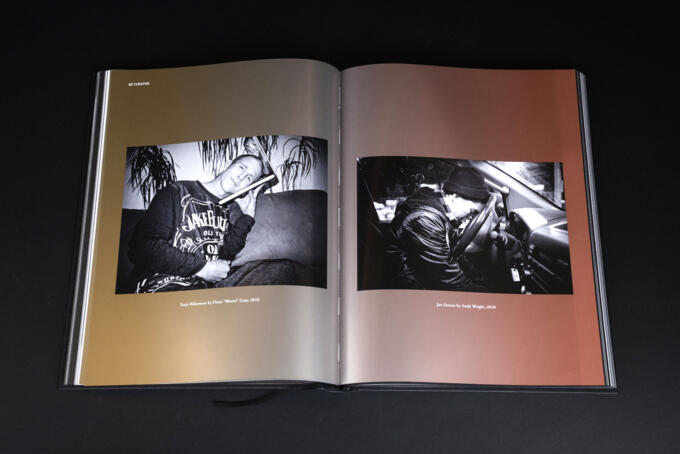 Irisdruck mit Farbverlauf von Gold über Silber bis Kupfer, Metallicfarben