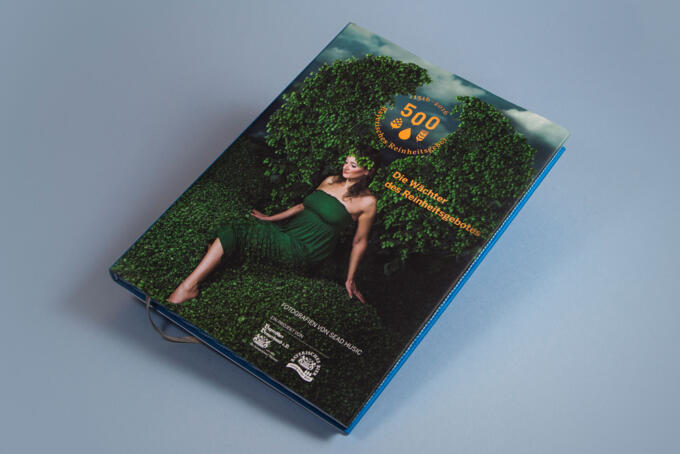 Farbschnitt mit Motiv und Heißfolie Beispiel