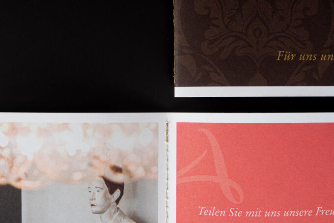 Steppstichheftung mit goldenem Faden