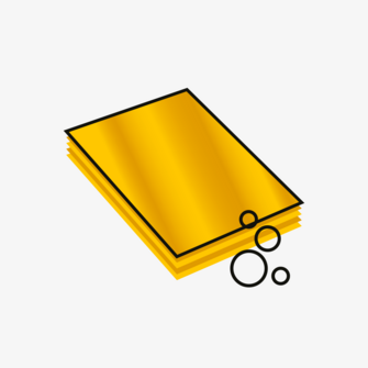 Irisdruck mit Farbverlauf von Gold über Silber bis Kupfer